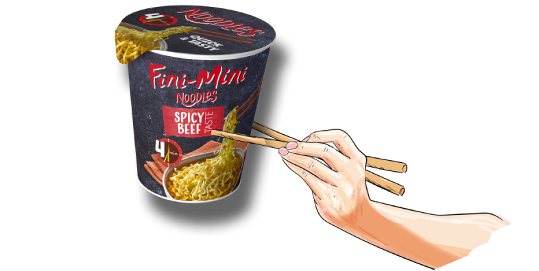 Noodle pakiranje spicy beef okus