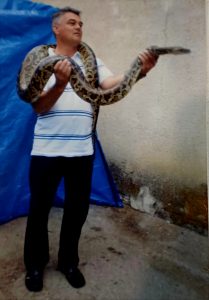 Držati pitona od 20 kg oko vrata slika